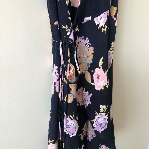 ROE + May Savona Navy Blue Floral Mini Wrap Dress - Picture 8 of 12